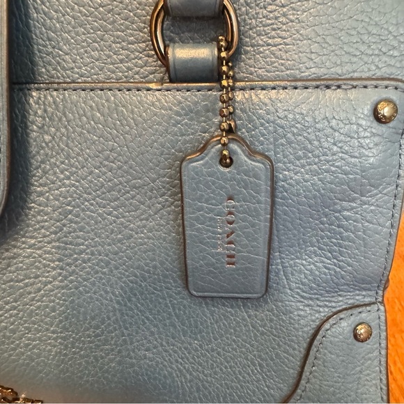 Coach Mercer Blue Crossbody Satchel Purse Multiple Pockets Roomy Dustbag - Picture 9 of 16